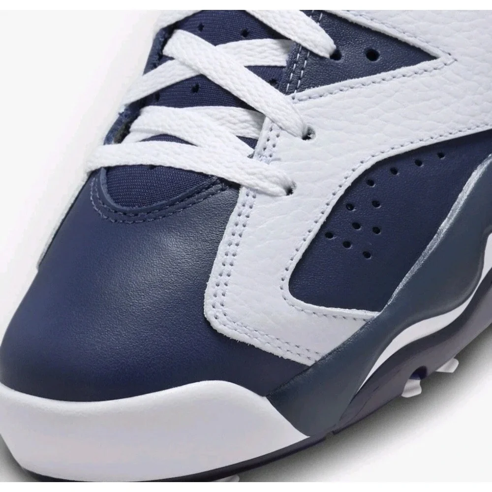 Men Size 5 Nike Air Jordan Retro 6 Golf Shoes White/Midnight Navy DV1376-101 NEW